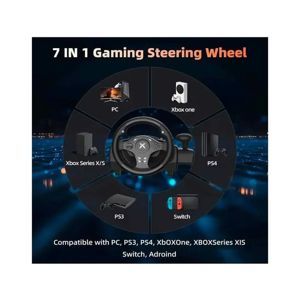 DOYO R270 Racing Wheel and Pedals 270 degree Gaming Steering Wheel Vibration